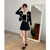 【着用動画あり 3色展開】配色クロップド ニットカーディガン | by muni:r | 詳細画像33