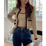 【着用動画あり 3色展開】配色クロップド ニットカーディガン | by muni:r | 詳細画像6