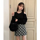 【着用動画あり 2サイズ 2色展開】ガーリーチェックAラインミニスカート | by muni:r | 詳細画像2 