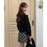 【着用動画あり 2サイズ 2色展開】ガーリーチェックAラインミニスカート | by muni:r | 詳細画像3 