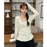 ドットリボンフリルTシャツ 2025 AW | by muni:r | 詳細画像1