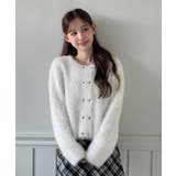 ハートボタン ファー ニットカーディガン | by muni:r | 詳細画像1 