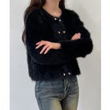 ハートボタン ファー ニットカーディガン | by muni:r | 詳細画像25 