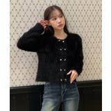 ハートボタン ファー ニットカーディガン | by muni:r | 詳細画像31 