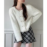 ハートボタン ファー ニットカーディガン | by muni:r | 詳細画像6 