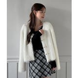 ハートボタン ファー ニットカーディガン | by muni:r | 詳細画像8 