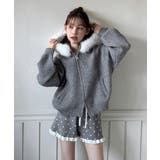 ファーフードジップアップニットカーディガン 2025 AW | by muni:r | 詳細画像1 