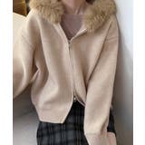 ファーフードジップアップニットカーディガン 2025 AW | by muni:r | 詳細画像13 