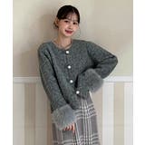 ファーカフスパールボタンニットコート 2025 AW | by muni:r | 詳細画像1 