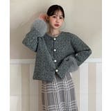 ファーカフスパールボタンニットコート 2025 AW | by muni:r | 詳細画像2 