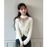 レースシャーリングニットトップス 2025 AW | by muni:r | 詳細画像1