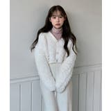 ハートキュービック ファー ニットカーディガン | by muni:r | 詳細画像1 