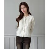 【着用動画あり 4色展開】フラワーボタンツイードニットカーディガン 2026 | by muni:r | 詳細画像1 