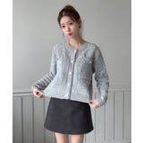 【着用動画あり 4色展開】フラワーボタンツイードニットカーディガン 2026 | by muni:r | 詳細画像18 