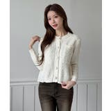 【着用動画あり 4色展開】フラワーボタンツイードニットカーディガン 2026 | by muni:r | 詳細画像2 