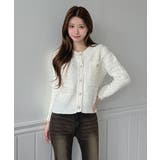 【着用動画あり 4色展開】フラワーボタンツイードニットカーディガン 2026 | by muni:r | 詳細画像3 