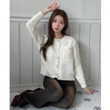 【着用動画あり 4色展開】フラワーボタンツイードニットカーディガン 2026 | by muni:r | 詳細画像7 