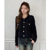 【着用動画あり 4色展開】フラワーボタンツイードニットカーディガン 2026 | by muni:r | 詳細画像8 