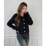 【着用動画あり 4色展開】フラワーボタンツイードニットカーディガン 2026 | by muni:r | 詳細画像9 