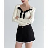 リボン配色 リブニット/2026 SS COLLECTION | by muni:r | 詳細画像3 