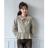 チェックペプラムカラーブラウス/2026 SS COLLECTION | by muni:r | 詳細画像1 