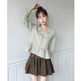 チェックペプラムカラーブラウス/2026 SS COLLECTION | by muni:r | 詳細画像12 