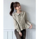 チェックペプラムカラーブラウス/2026 SS COLLECTION | by muni:r | 詳細画像3 