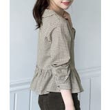 チェックペプラムカラーブラウス/2026 SS COLLECTION | by muni:r | 詳細画像4 