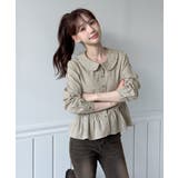 チェックペプラムカラーブラウス/2026 SS COLLECTION | by muni:r | 詳細画像6 