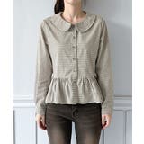 チェックペプラムカラーブラウス/2026 SS COLLECTION | by muni:r | 詳細画像7 