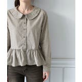 チェックペプラムカラーブラウス/2026 SS COLLECTION | by muni:r | 詳細画像8 