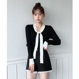 【2WAY】リボンタイ配色リブニット/2026 SS COLLECTION | by muni:r | 詳細画像1 