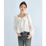 【着用動画あり 4色展開 ２way】リボンストラップフレアブラウス | by muni:r | 詳細画像1 