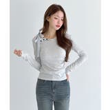 【着用動画あり 3色展開】ストライプストラップ ワンショルダーTシャツ | by muni:r | 詳細画像1