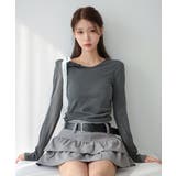 【着用動画あり 3色展開】ストライプストラップ ワンショルダーTシャツ | by muni:r | 詳細画像21