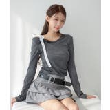 【着用動画あり 3色展開】ストライプストラップ ワンショルダーTシャツ | by muni:r | 詳細画像23