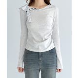 【着用動画あり 3色展開】ストライプストラップ ワンショルダーTシャツ | by muni:r | 詳細画像7