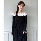【2way 着用動画あり】ドットフリルオフショルダーリボンTシャツ 2026 | by muni:r | 詳細画像1