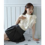 【2WAY 着用動画あり 4色展開】シフォンリボンストラップ半袖ニット | by muni:r | 詳細画像14 