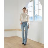 バンドカラー パフ袖 サテンブラウス | by muni:r | 詳細画像7 