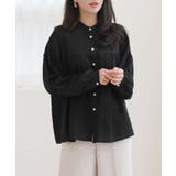 コットンストライプ シャーリングブラウス | by muni:r | 詳細画像12