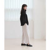 コットンストライプ シャーリングブラウス | by muni:r | 詳細画像15