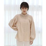 コットンストライプ シャーリングブラウス | by muni:r | 詳細画像2