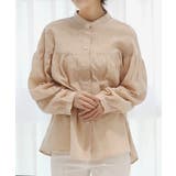 コットンストライプ シャーリングブラウス | by muni:r | 詳細画像3