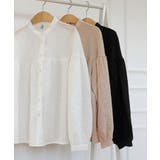 コットンストライプ シャーリングブラウス | by muni:r | 詳細画像31