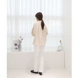 コットンストライプ シャーリングブラウス | by muni:r | 詳細画像7