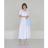 パフシャーリング リボンロングワンピース/バックポイントリボンフレアワンピース | by muni:r | 詳細画像12 