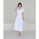 パフシャーリング リボンロングワンピース/バックポイントリボンフレアワンピース | by muni:r | 詳細画像16 