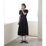 パフシャーリング リボンロングワンピース/バックポイントリボンフレアワンピース | by muni:r | 詳細画像2 