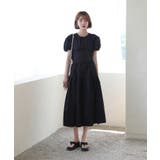 パフシャーリング リボンロングワンピース/バックポイントリボンフレアワンピース | by muni:r | 詳細画像5 